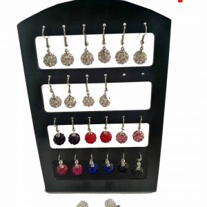 Pack 12 pares aritos redondos C/brillos(h)