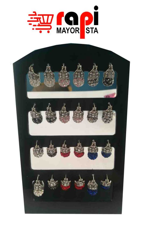 Pack x12  Pares de Aritos Acero Redondos c/ Brillo (h)