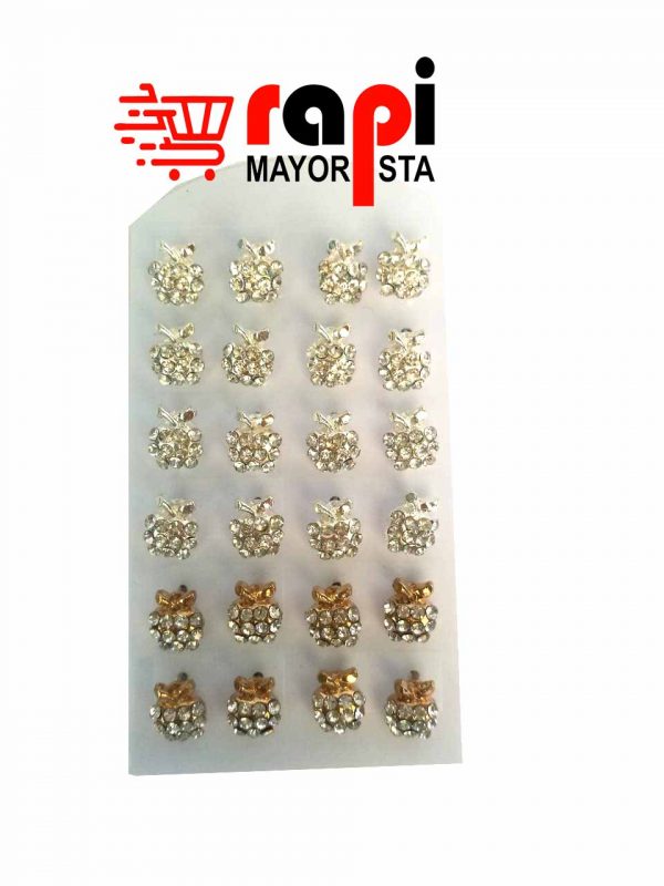 Pack x12 Pares de Aritos Modelo Manzana(h)