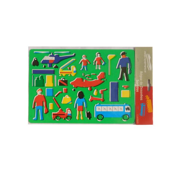 Tablero de dibujo en forma de vehiculos, maletas y personas 025A10 (hl)