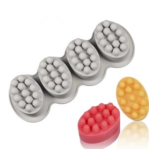Molde de silicona modelo circulo ovalado con diseño p/ jabones (hl)