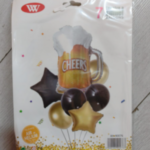 Globo en forma tarro de cerveza + 6 globos formas surtidas