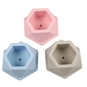 Molde de silicona modelo hexágono mediano maceta