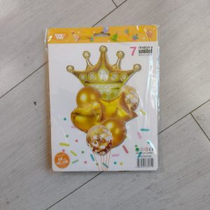 Globo corona mas globos forma surtida tonos dorados