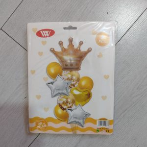 Set de globos modelo corona y estrellas