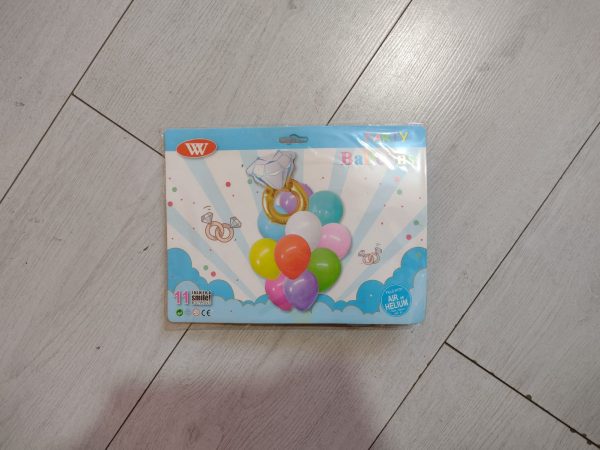 Globo forma diamante tono azul + globos de colores (hl)