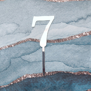 Numero "7" Plateado para torta (HL)