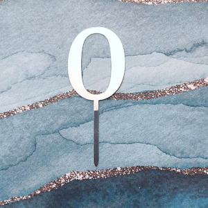 Numero "0" Plateado para torta (HL)