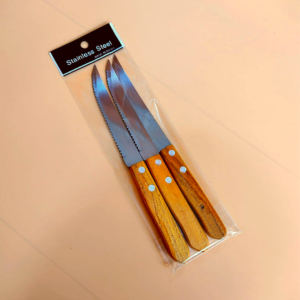Set x 3 cuchillos mango madera (HL)