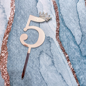 Numero "5" para torta plateado (HL)