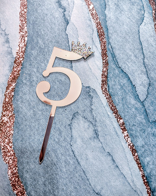 Numero "5" para torta plateado (HL)
