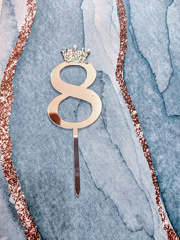Numero "8" para torta plateado (HL)
