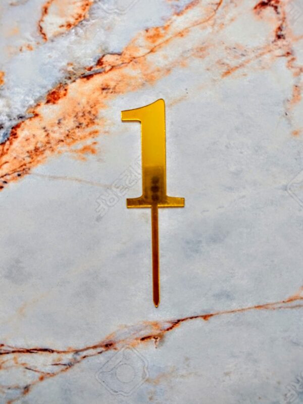 Numero "1" para torta dorado (HL)