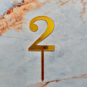 Numero "2" para torta dorado (HL)
