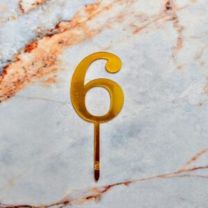 Numero “6” para torta dorado (HL)