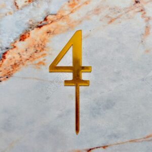 Numero "4" para torta dorado (HL)