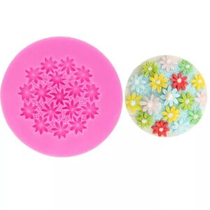 Puntilla de silicona modelo varias flores pequeñas G35-39X7
