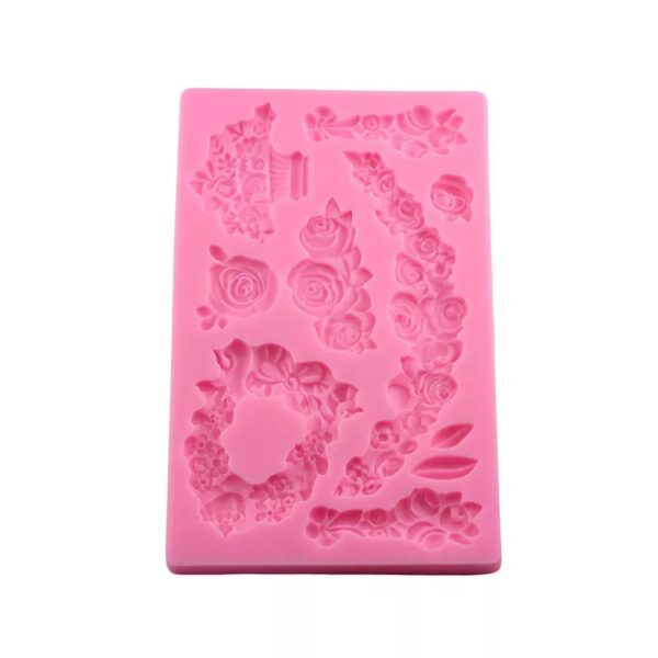 Puntilla de silicona modelo rosas y ramos (HL) 003V4