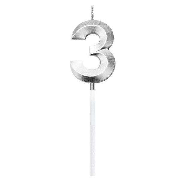 Vela para torta "3" Color no a elección