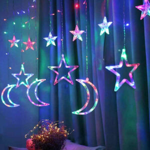 Guirnalda De Luces De Luna Y Estrellas Multicolor G69-003M20