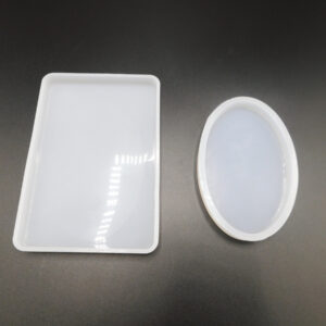 Pack x2 Molde de Silicona p/Resina Cuadrado y Óvalo 001Y10