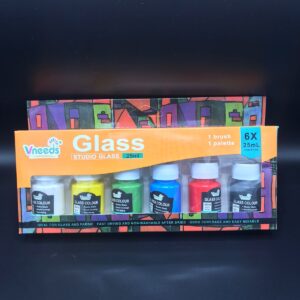 Set Glass de pinturas acrilicas + pincel V.03.38