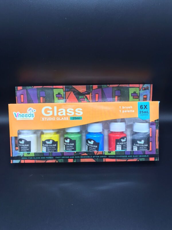 Set Glass de pinturas acrilicas + pincel V.03.38