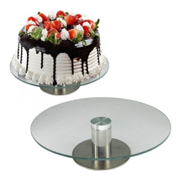 PLATO GIRATORIO DE VIDRIO PARA TORTAS  25CM