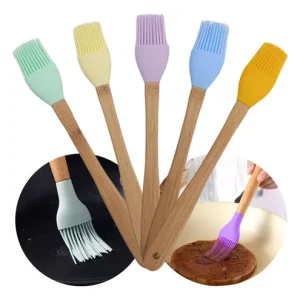 Pincel De Silicona Mango Madera Cocina Repostería