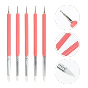 SET 5 PINCELES DE SILICONA CON BOLILLOS G28-027B2