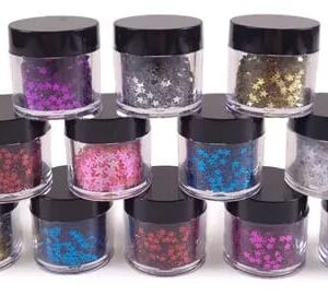 PACK 12 ESTRELLA GLITTER COLORES SURTIDOS