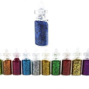 PACK 12 FRASQUITOS GLITTER DE COLORES SURTIDOS