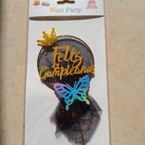 decoración para tortas mariposa y corona
