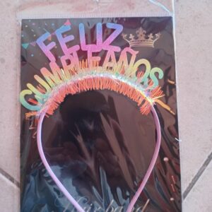 vincha feliz cumpleaños de colores