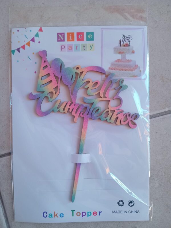 decoración para torta feliz cumpleaños