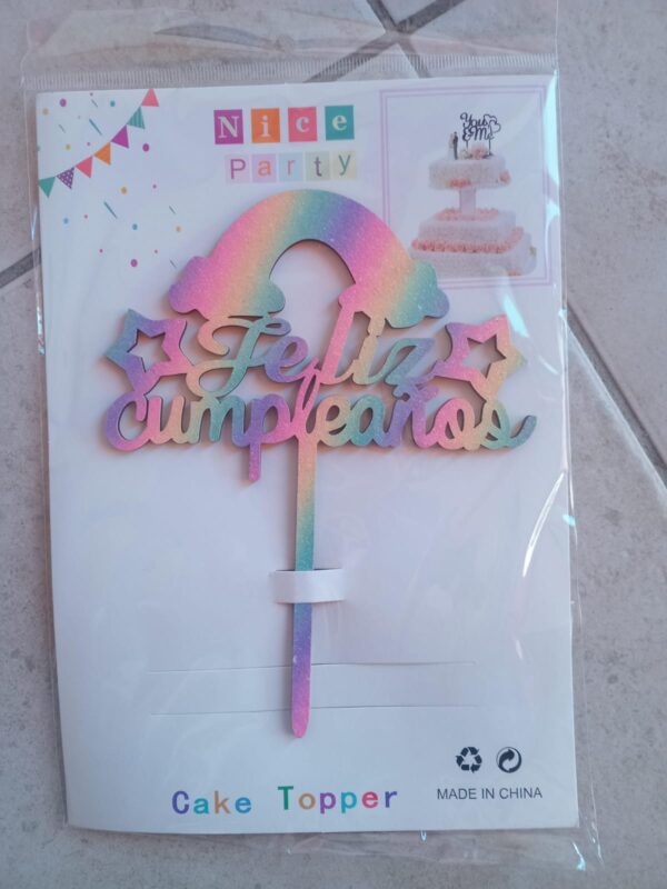 decoración para torta feliz cumpleaños