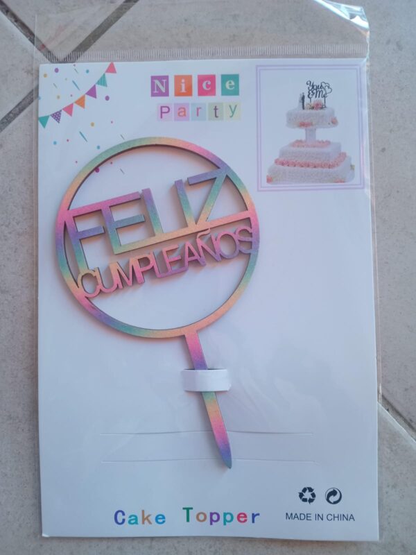 decoración para torta feliz cumpleaños