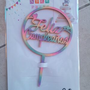 decoración para torta feliz cumpleaños
