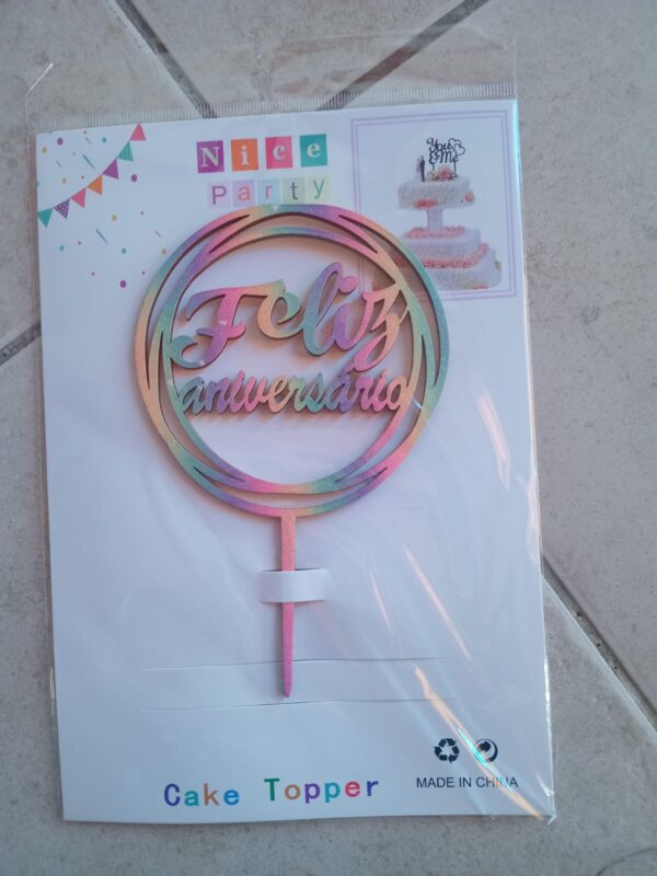 decoración para torta feliz cumpleaños