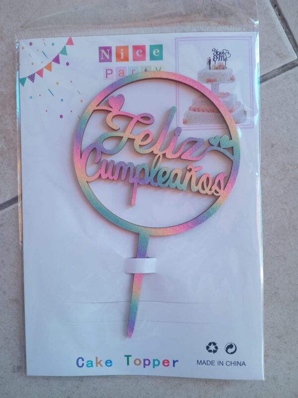 decoración para torta feliz cumpleaños