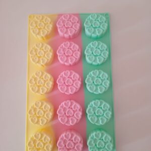 molde de silicona x15 circulos de corazónes